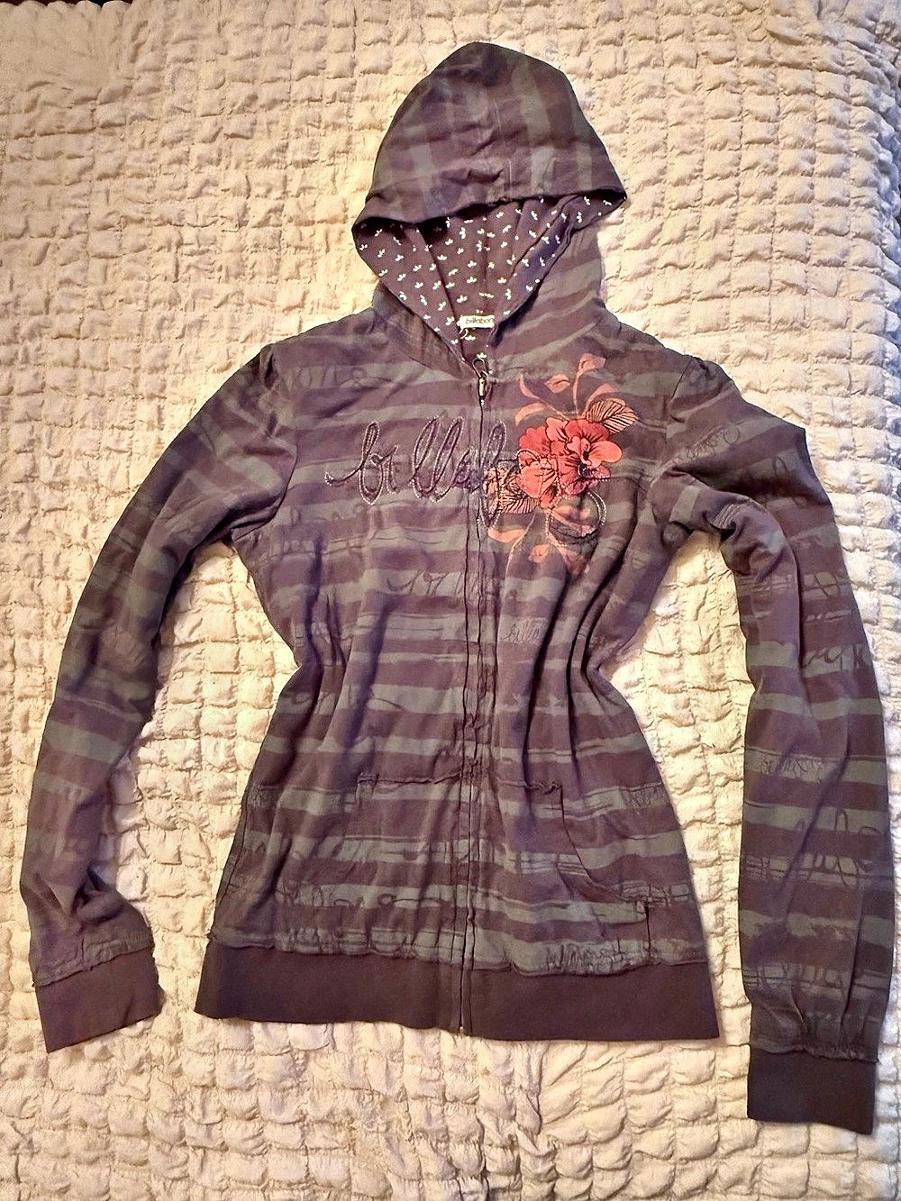 Vintage 2000’s Reversible Billabong Graphic Zip Hoodie in Brown & Green